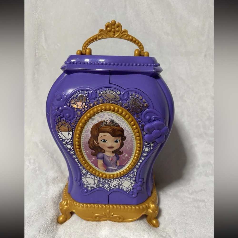 Purple and Gold Jewelry Box with Princess Design